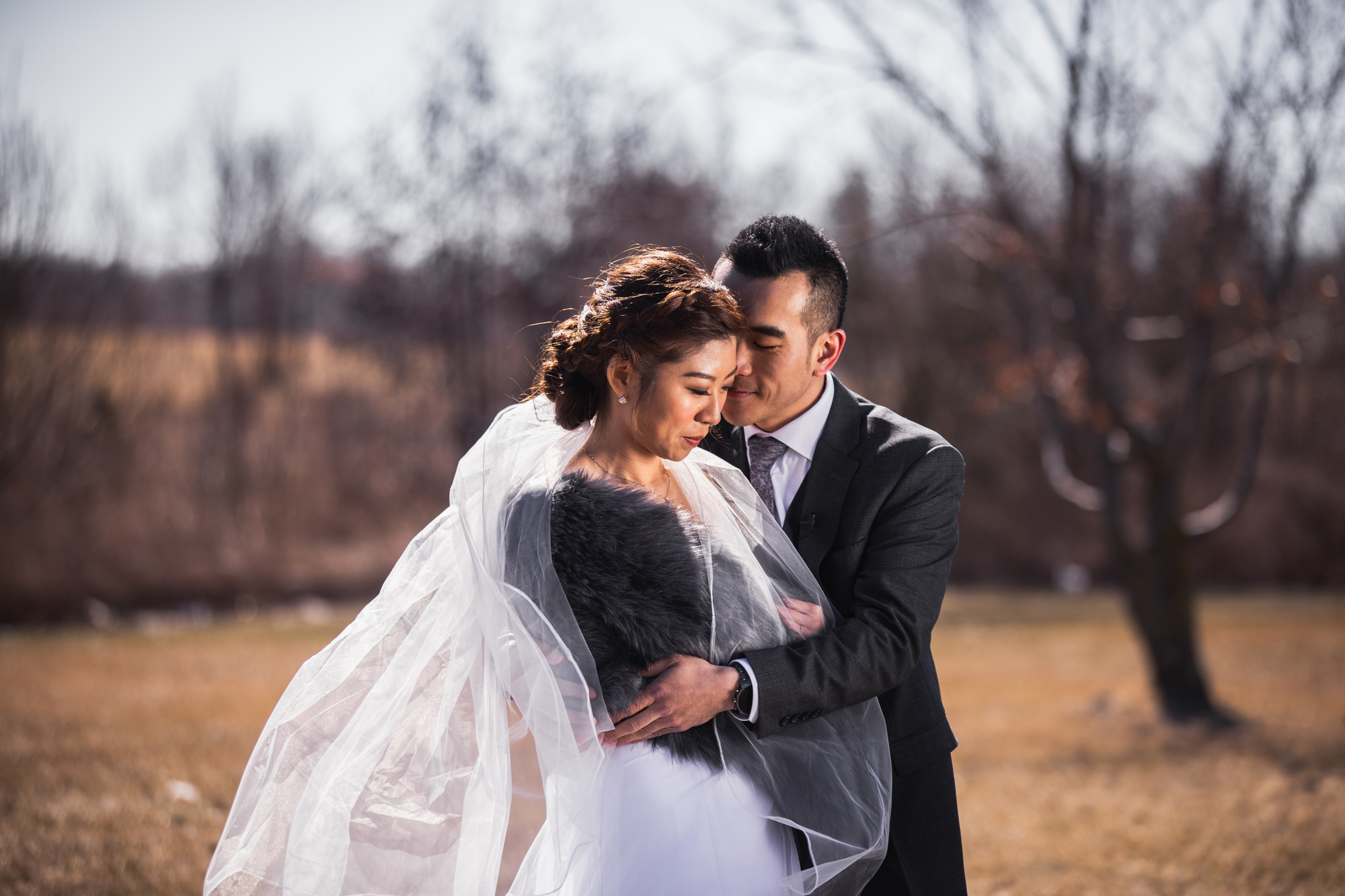 couple during photo session with toronto wedding videographer